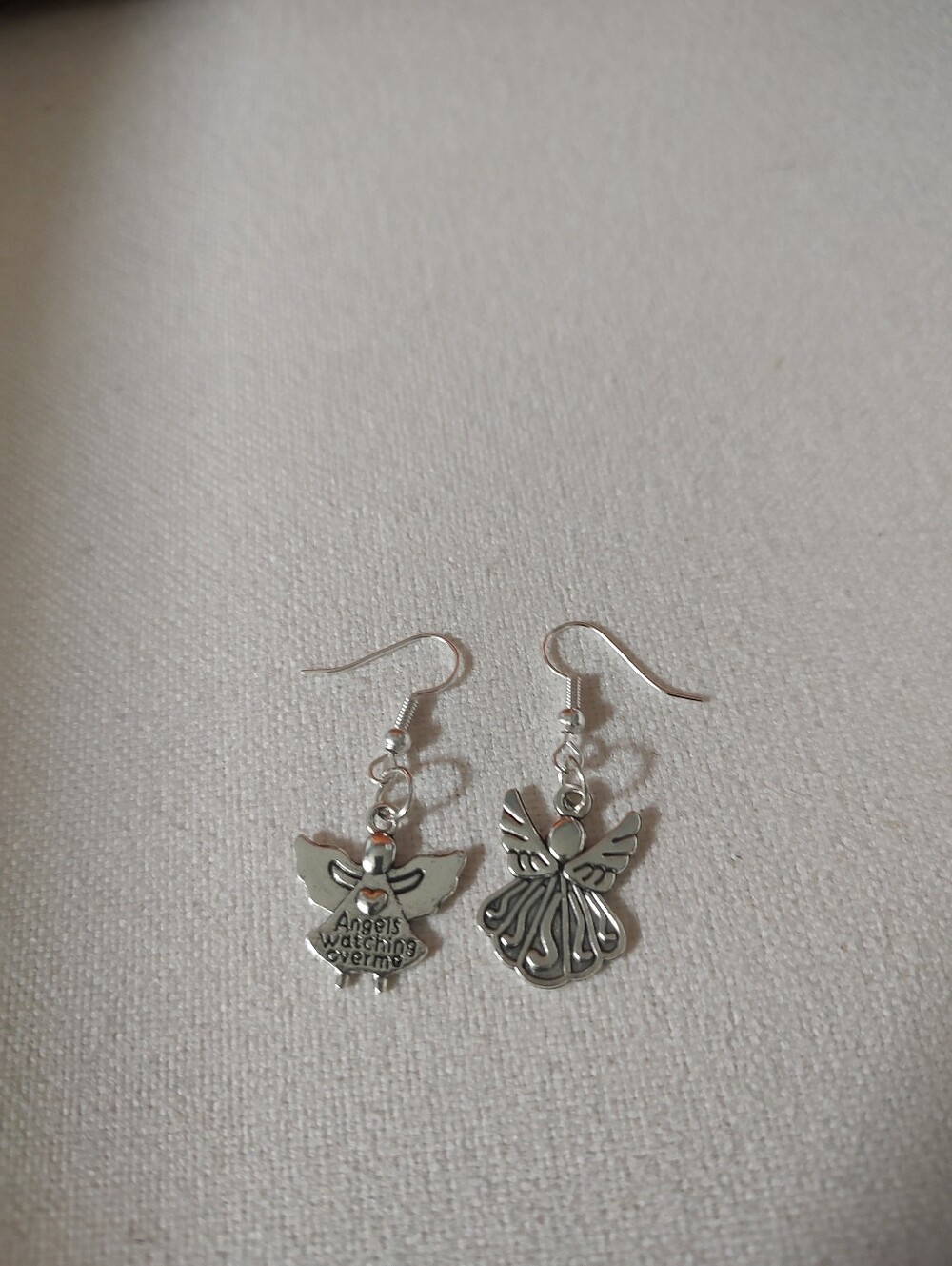 New Silver Tone Angel Charm Drop Earrings - Women's Jewelry